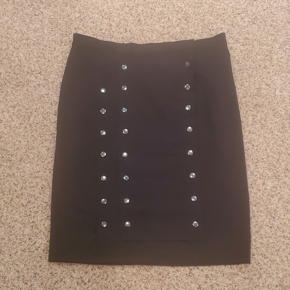 Black Studded Pencil Skirt